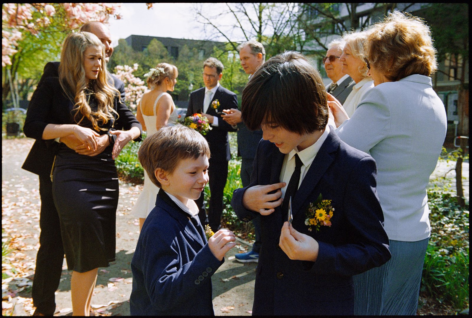 Guests mingling in the garden