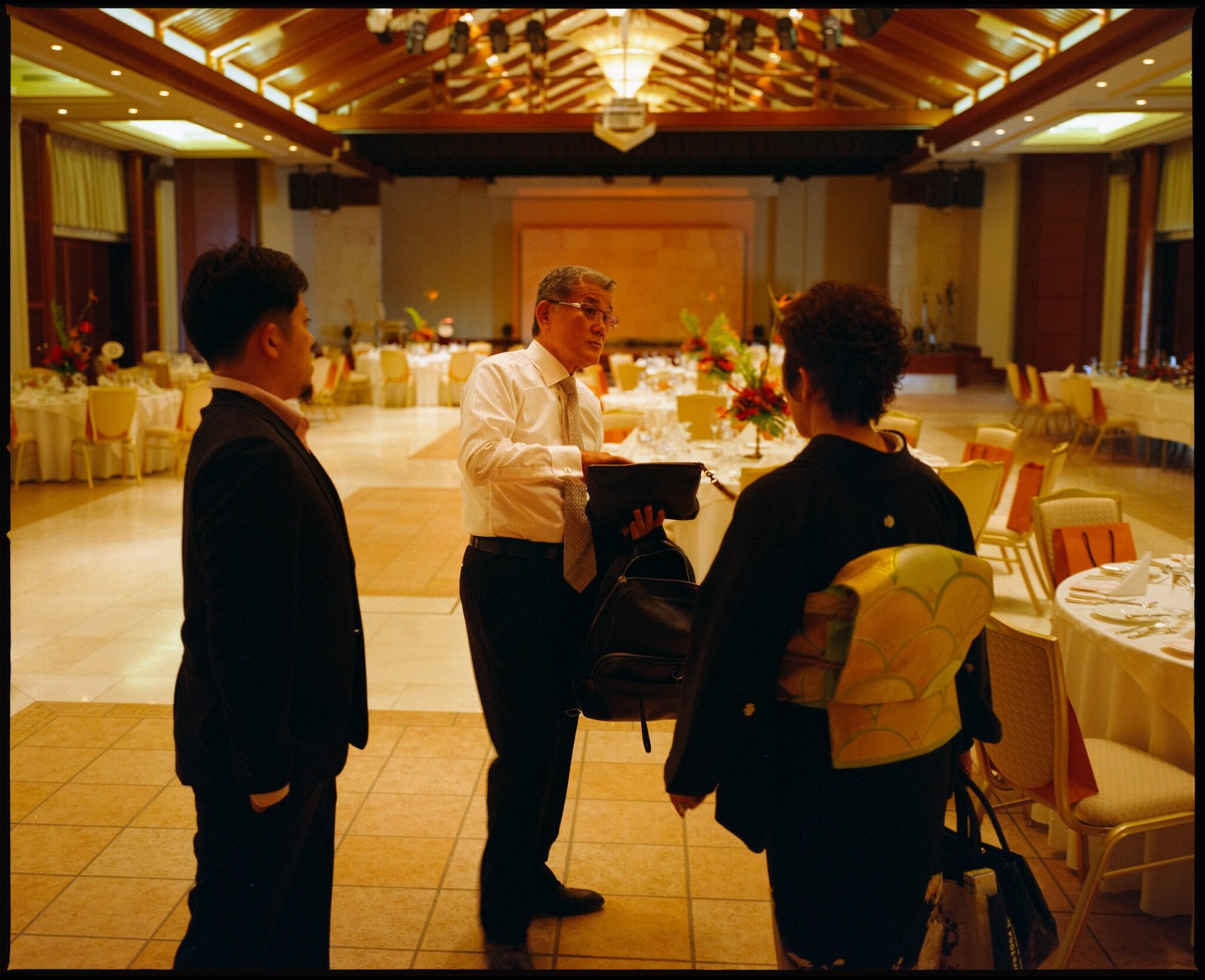 Guests arriving at the indoor reception
